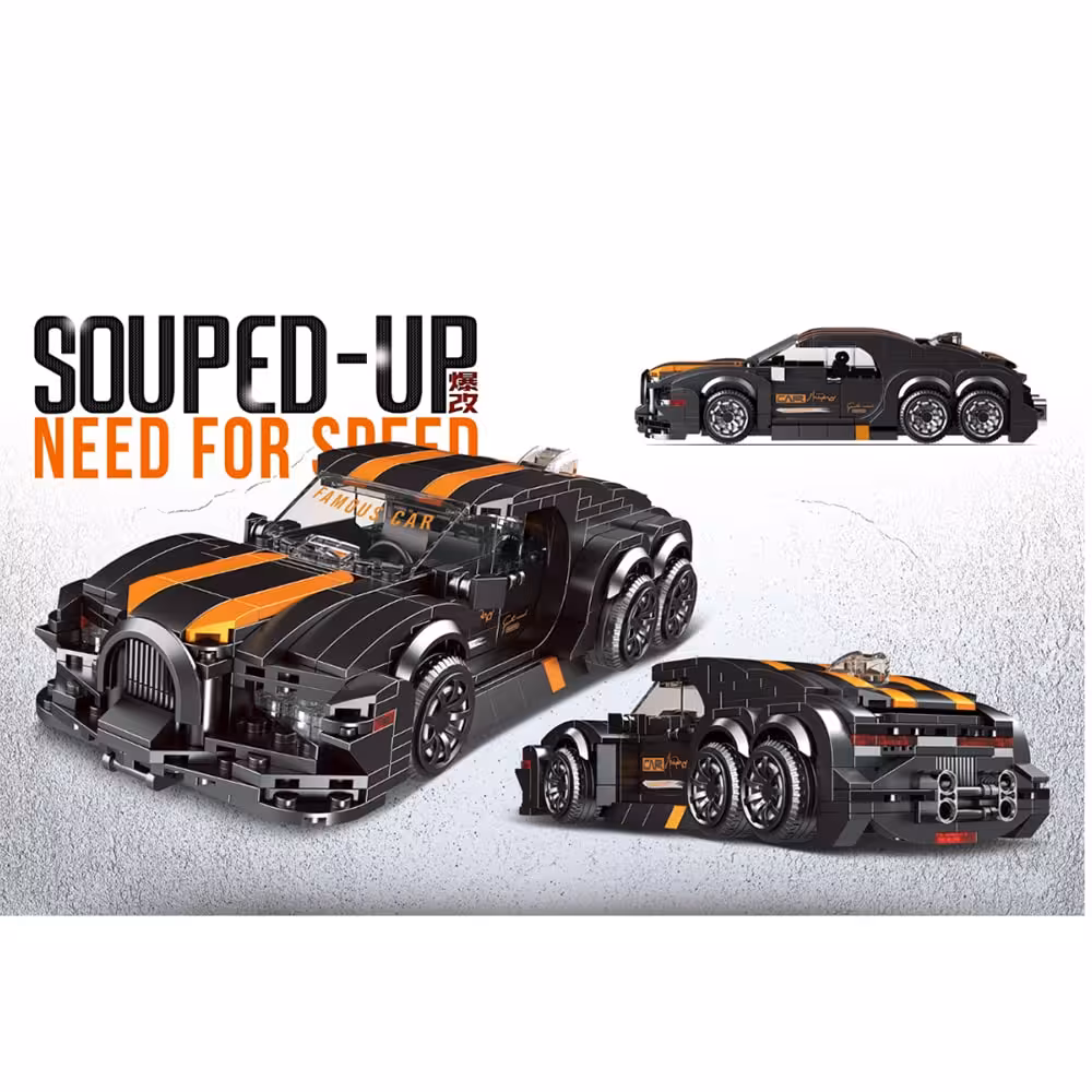 لگو ماشین مسابقه درگ فول تقویت 6 چرخ DECOOL KC002