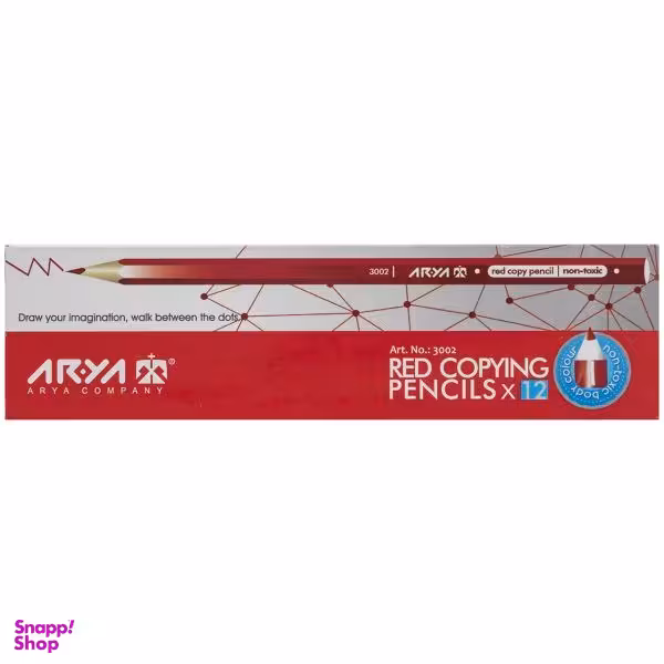 مداد قرمز آریا بسته 12 عددی کد 12Re