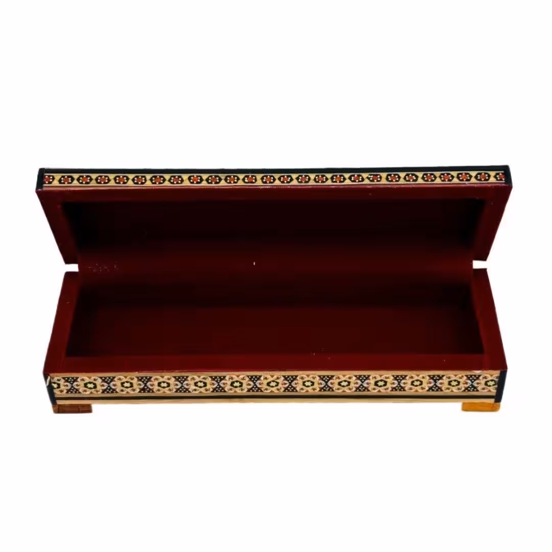 جعبه خاتم کاری استخونی مدل دستبندی تذهیب 7در20