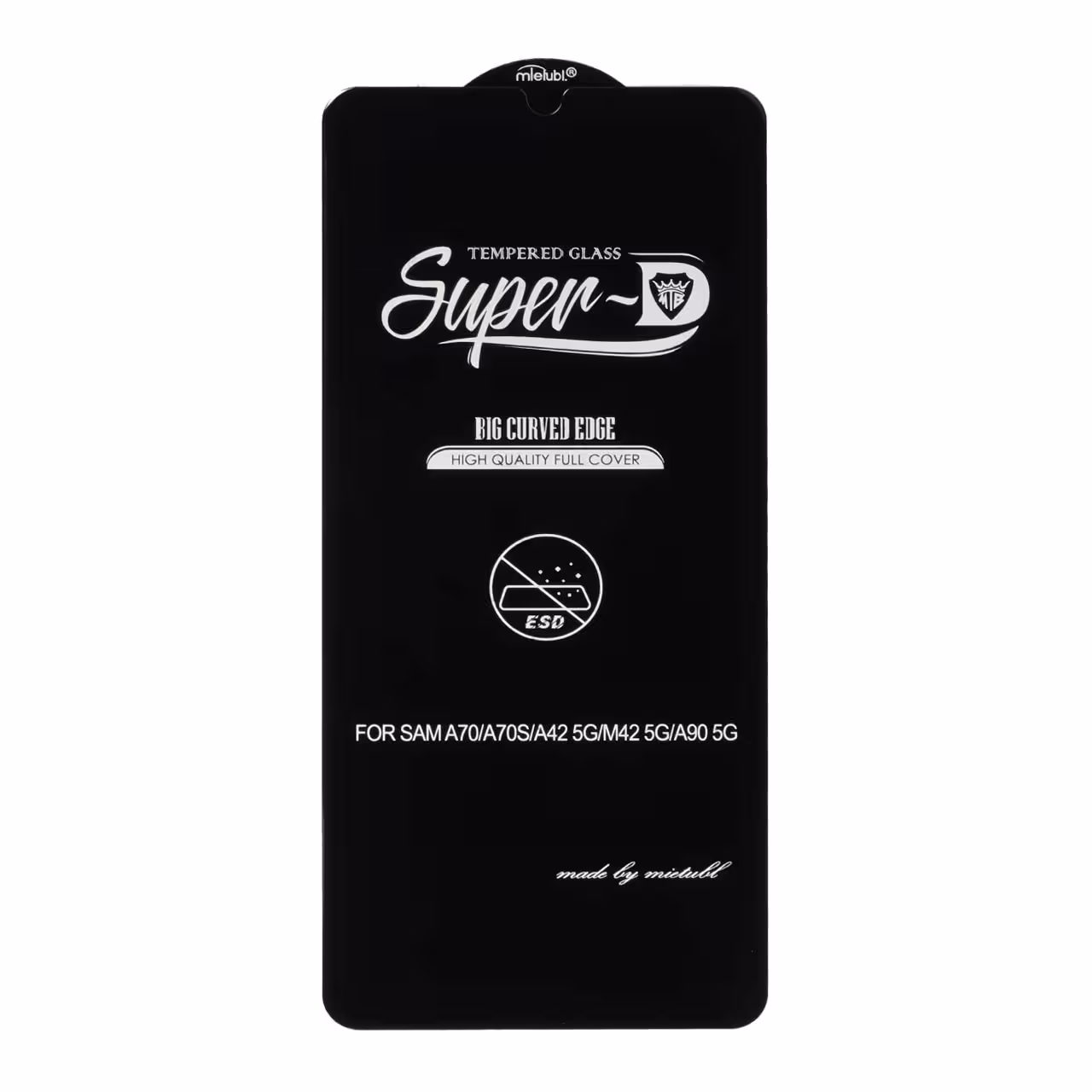 محافظ صفحه نمایش شیشه ای Samsung A70 / A70S / A42 / M42 - Full Cover Super D Mietubl-ESD - مشکی (بدون پک)