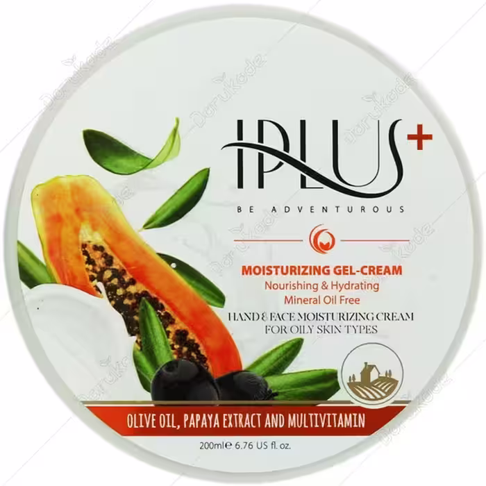 کرم ژل مرطوب کننده روغن زیتون و عصاره پاپایا آی پلاس Iplus حجم 200ml