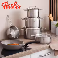 سرویس قابلمه استیل 9 پارچه فیسلر مدل PURE STEEL