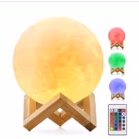 آباژور کره ماه16رنگ کنترل دار-چراغ خواب کره ماه-چراغ خواب فانتزی