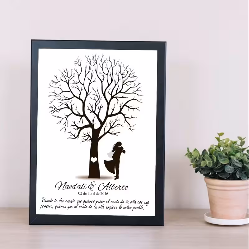 تابلو اثر انگشت مهمان های عروسی (سایز.30.40)