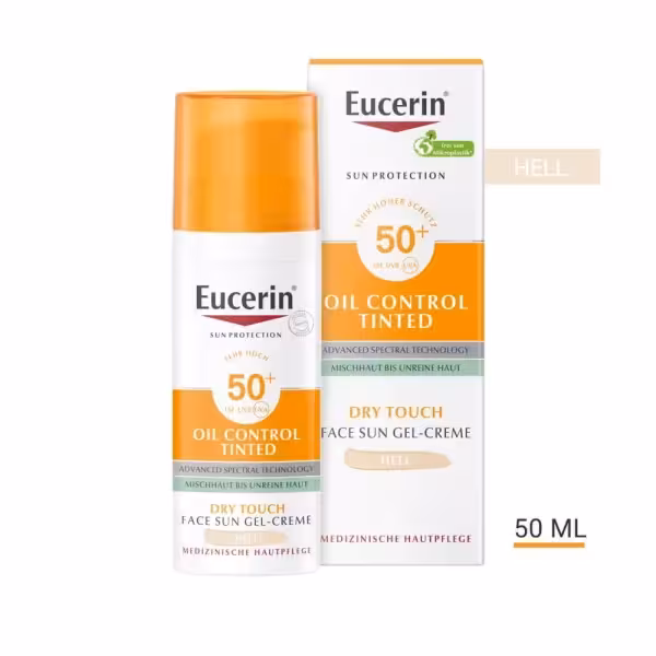 ضدآفتاب رنگی پوست چرب اوسرین ( EUCERIN-Oil control tinted sun gel cream light )