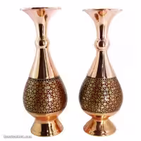 گلدان خاتم کاری اصفهان 20 سانتی مدل موشکی 2 عددی MJ-89