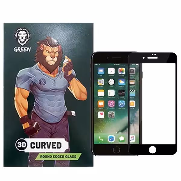 محافظ صفحه نمایش گرین مدل 3D-Curved مناسب برای گوشی موبایل اپل iPhone 8 Plus / 7 Plus