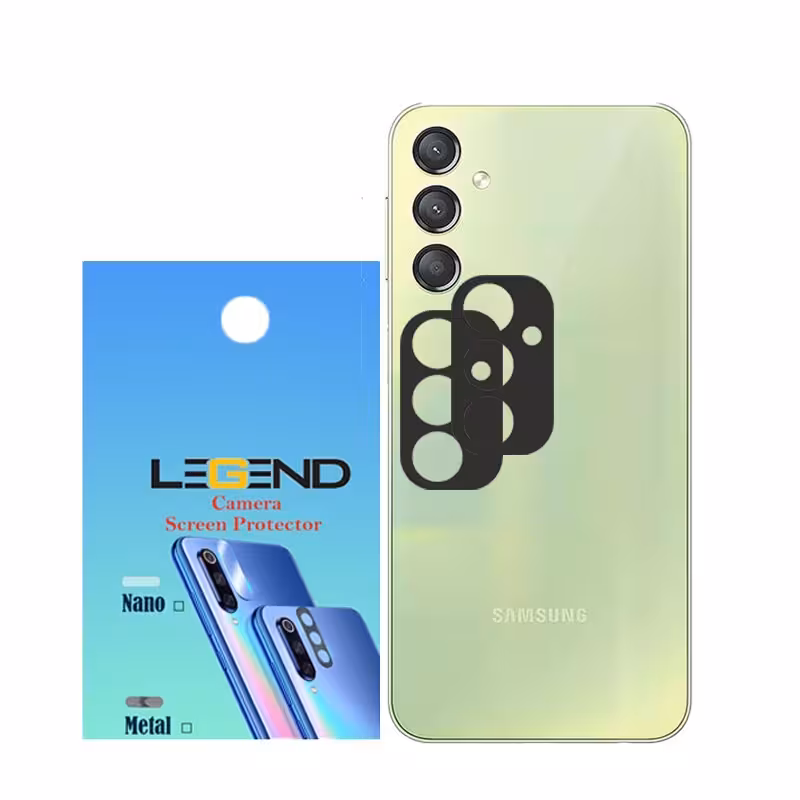 محافظ لنز دوربین لجند مدل قابدار مناسب برای موبایل سامسونگ Galaxy A24 بسته 2 عددی