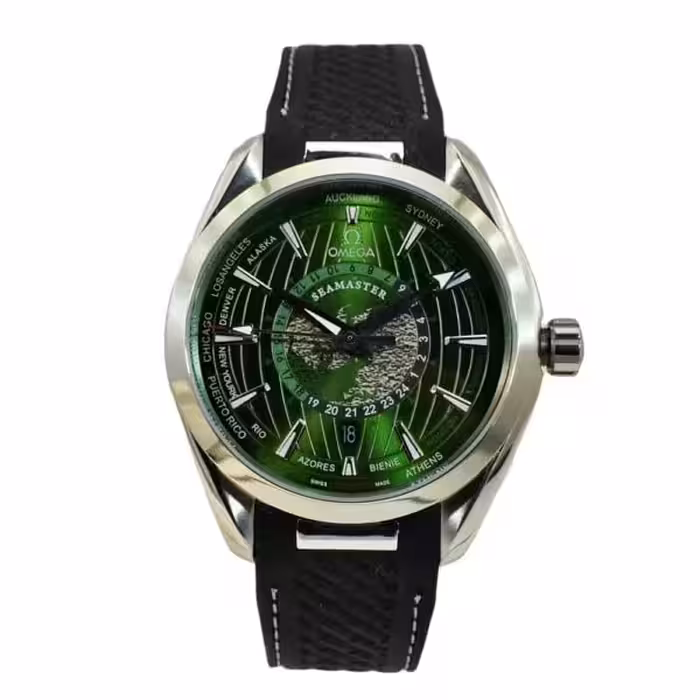 OMEGA SEAMASTER AUTOMATIC AXIAL8900 اومگا اتومات مکانیکی ،، شیشه سافایر کریستال ،، صفحه سبز