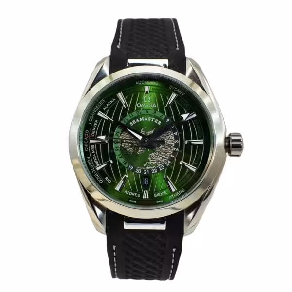 OMEGA SEAMASTER AUTOMATIC AXIAL8900 اومگا اتومات مکانیکی ،، شیشه سافایر کریستال ،، صفحه سبز