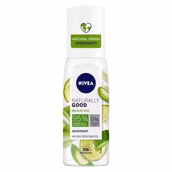 اسپری دئودورانت ادکلنی نیوا NIVEA مدل NATURALLY GOOD حجم 75 میل