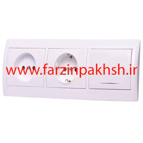 پریز قاب سه خانه توکار دلند مدل آریا سفید