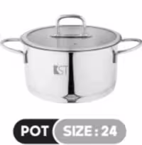 قابلمه استیل  KSTسایز 24کد B0011     7024