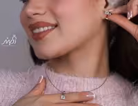 💍نیم ست جواهری(آويز و گوشواره) خاص و زیبا ، نقره عیار 925( N_4358)