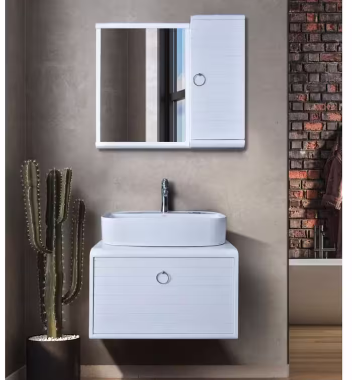 روشویی کابینتی مدل ماربل سفید