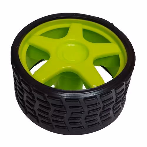 چرخ رباتیک 5.5 سانتیمتر طرح ریس  رنگ سبز