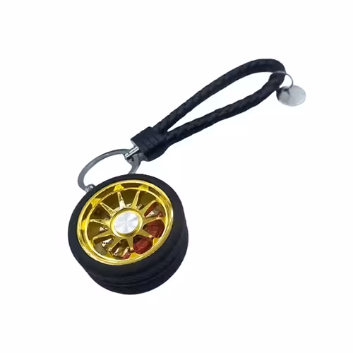 جاسوئیچی خودرو طرح رینگ و لاستیک طلایی