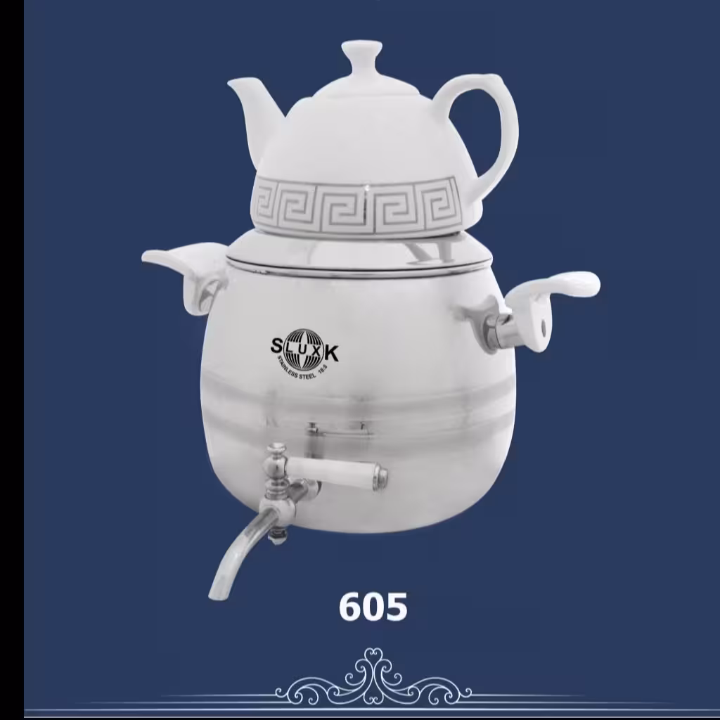 کتری و قوری استیل کد 605 مارک اس لوکس کیفیت درجه یک با ضمانت دوساله ظرفیت 5 لیتر