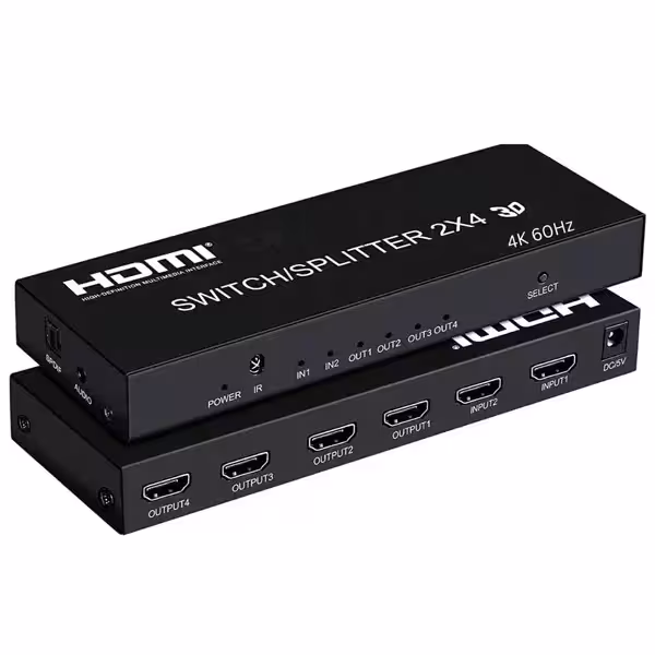 اسپلیتر/سوئیچر HDMI 2×4 ورژن [email protected] کی نت مدل K-SWSP2024