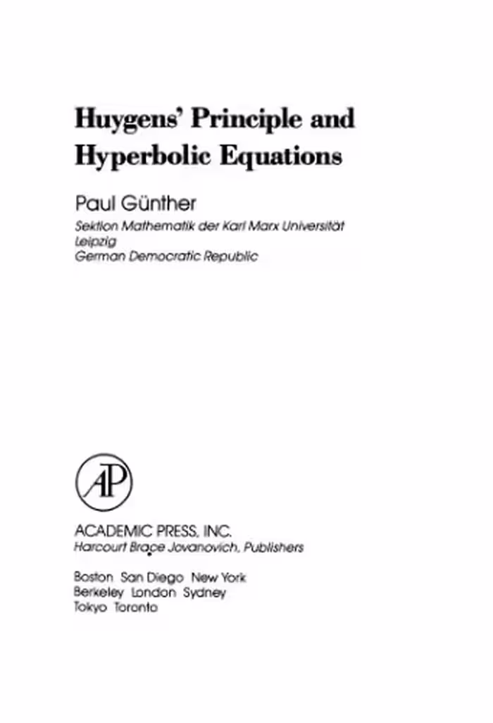 خرید و دانلود نسخه کامل کتاب Huygens' Principle and Hyperbolic Equations