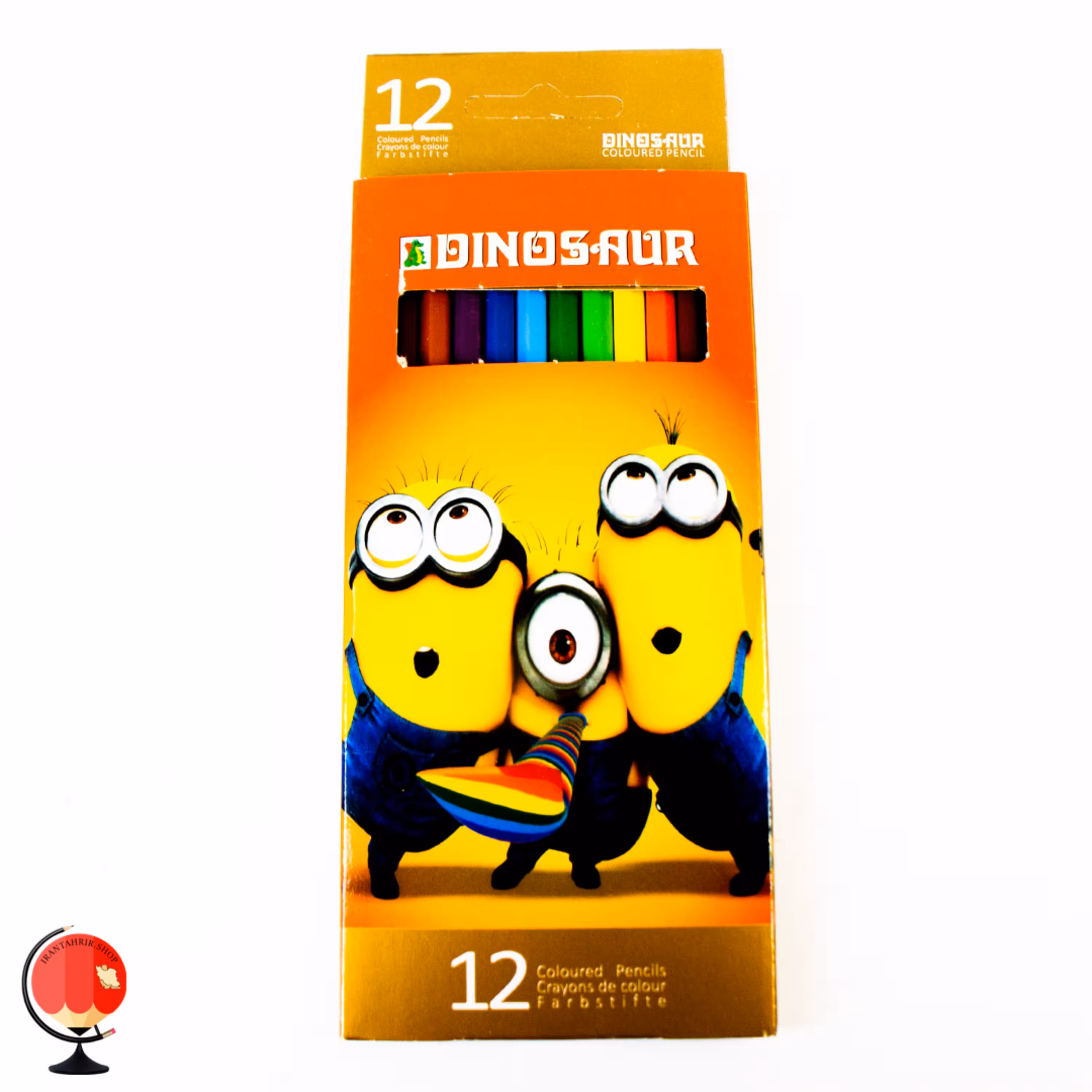 مداد رنگی دایناسور 12 رنگ طرح مینیون جعبه مقوایی کد 1383
