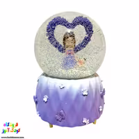 گوی موزیکال برفی(گوی موزیکال گل آبی )سایز بزرگ 1801