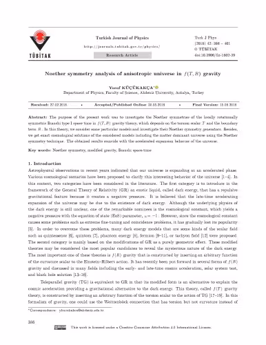 خرید و دانلود نسخه کامل کتاب Noether symmetry analysis of anisotropic universe in f(T, B) gravity