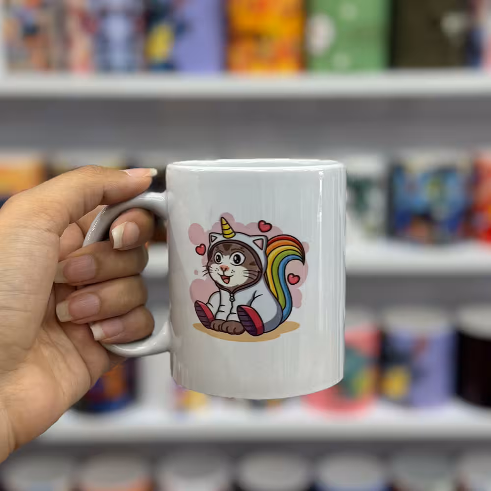 ماگ سرامیکی گربه لباس یونیکورن