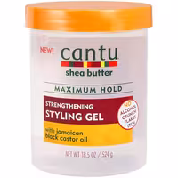 ژل حالت دهنده و تقویت کننده موی فر روغن کرچک سیاه جامائیکایی Cantu Shea Butter Maximum Hold Strengthening Styling Gel with Jamaican Black Castor Oil
