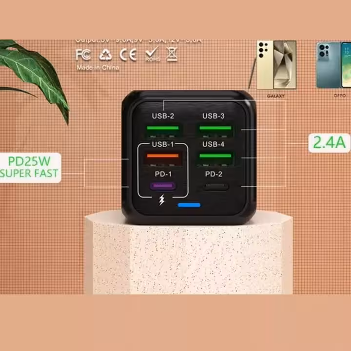 شارژر دیواری 150 وات مدل ADC-PD006 به همراه 4 عدد کابل