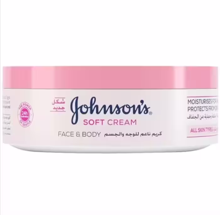 کرم مرطوب کننده صورت و بدن جانسون Johnsons Soft Cream حجم 200 میلی لیتر