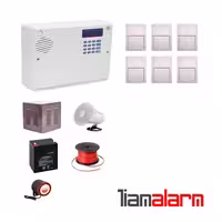 پکیج دزدگیر اماکن با سیم مدل سایلکس سیمکارتی وتلفنی SG8F6