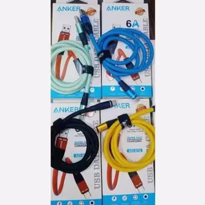 کابل شارژ تایپ C برند Anker | فست شارژ، مقاوم، انتقال داده پرسرعت