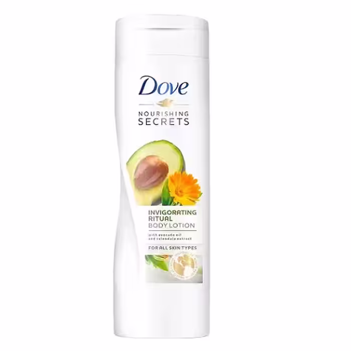 داو لوسیون بدن انواع پوست با روغن آووکادو و عصاره گل Invigorating care  حجم 400 میل