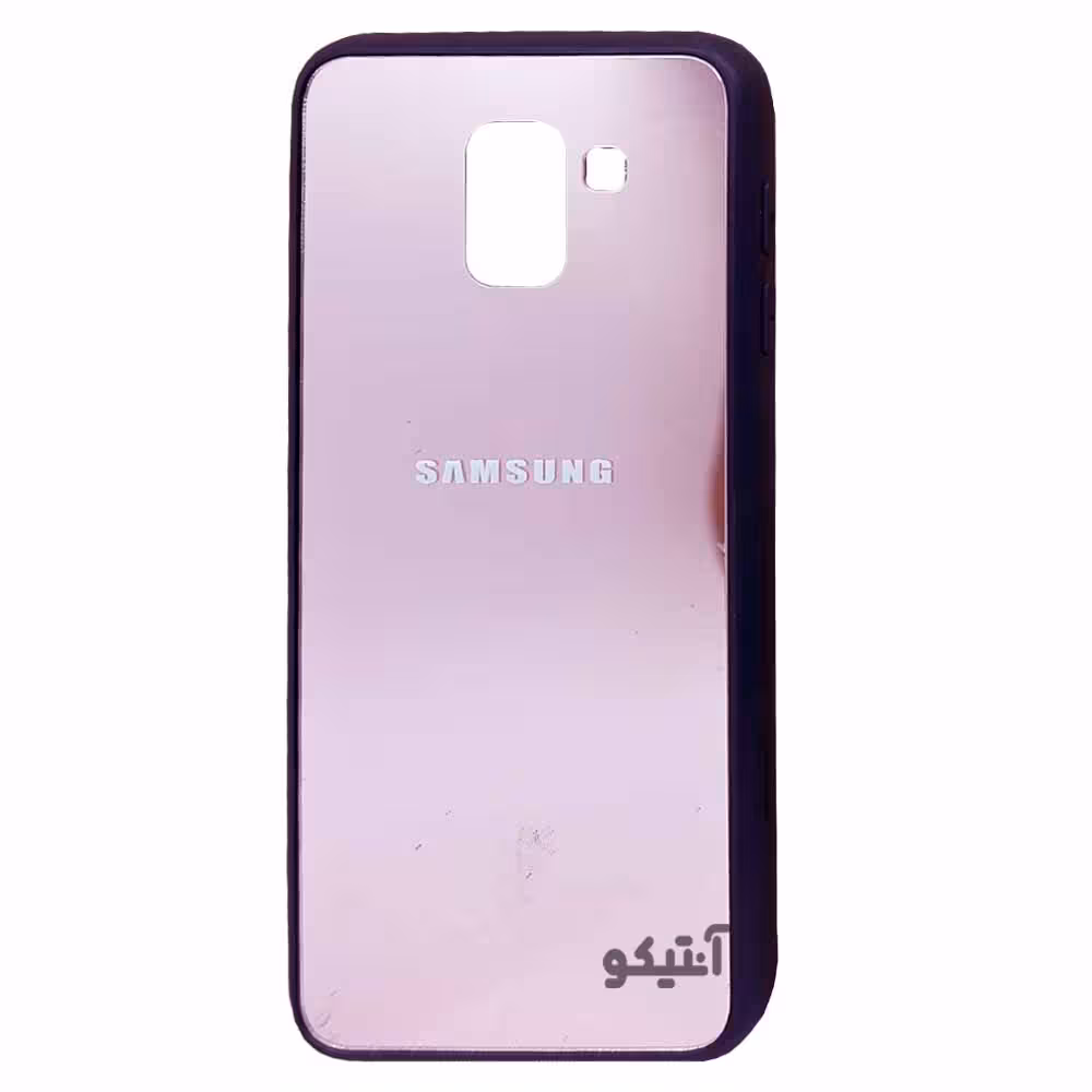 قاب براق آیینه ای محافظ لنزدار مناسب برای Samsung J6-2018-صورتی کم رنگ