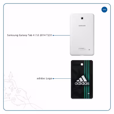 برچسب پوششی ماهوت مدل adidas-Logo مناسب برای تبلت سامسونگ Galaxy Tab 4 7.0 2014 T231