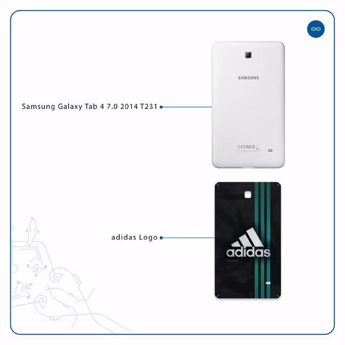 برچسب پوششی ماهوت مدل adidas-Logo مناسب برای تبلت سامسونگ Galaxy Tab 4 7.0 2014 T231