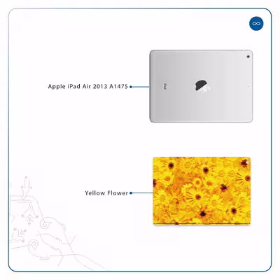برچسب پوششی ماهوت مدل Yellow-Flower مناسب برای تبلت اپل iPad Air 2013 A1475