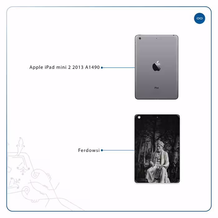 برچسب پوششی ماهوت مدل Ferdowsi-Logo مناسب برای تبلت اپل iPad mini 2 2013 A1490