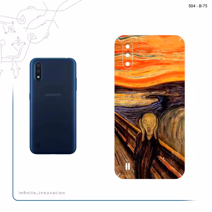 برچسب پوششی ماهوت مدل The Scream of Munch مناسب برای گوشی موبایل سامسونگ Galaxy M01