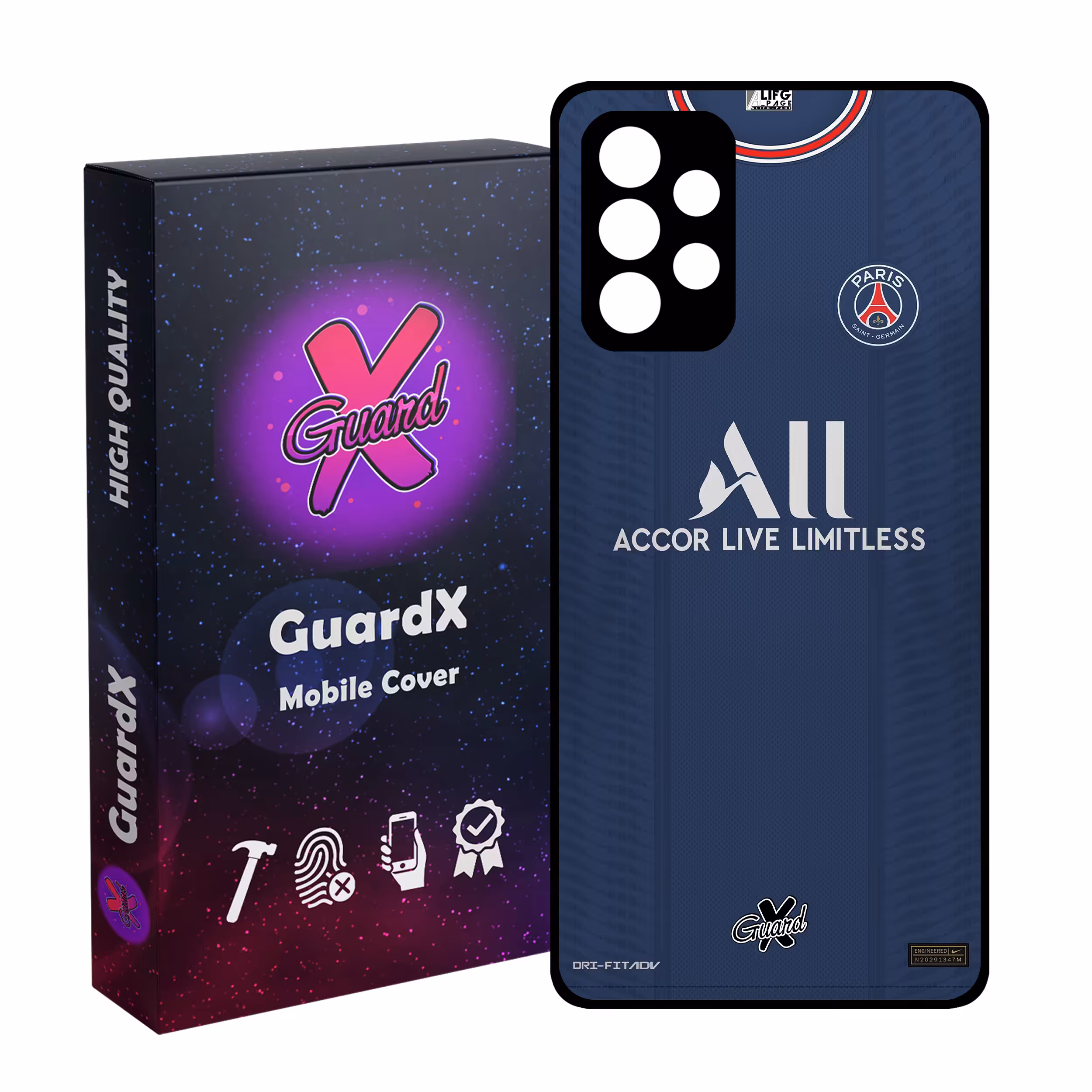 کاور گارد ایکس طرح PSG مدل Glass50360 مناسب برای گوشی موبایل سامسونگ Galaxy A32 4G