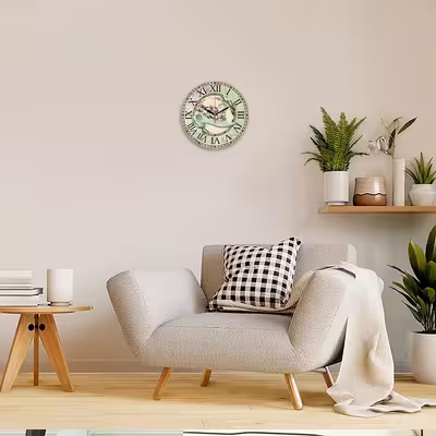 ساعت دیواری مدل 1174 طرح کفش زنانه و گل