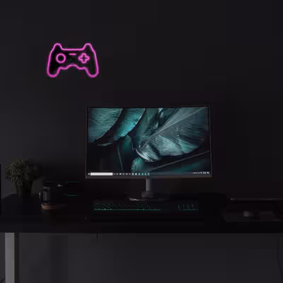 چراغ دیواری نئون دیزاین طرح Game-Controller-BL_PN