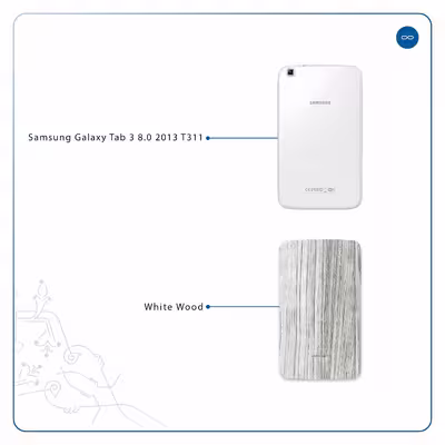 برچسب پوششی ماهوت مدل White Wood مناسب برای تبلت سامسونگ Galaxy Tab 3 8.0 2013 T311
