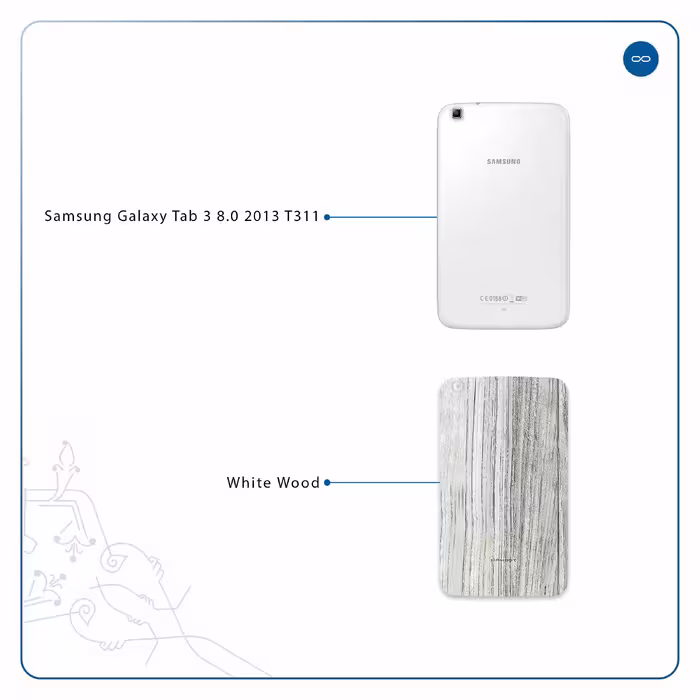برچسب پوششی ماهوت مدل White Wood مناسب برای تبلت سامسونگ Galaxy Tab 3 8.0 2013 T311