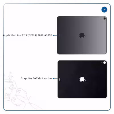 برچسب پوششی ماهوت مدل Graphite Buffalo Leather مناسب برای تبلت اپل iPad Pro 12.9 (GEN 3) 2018 A1876