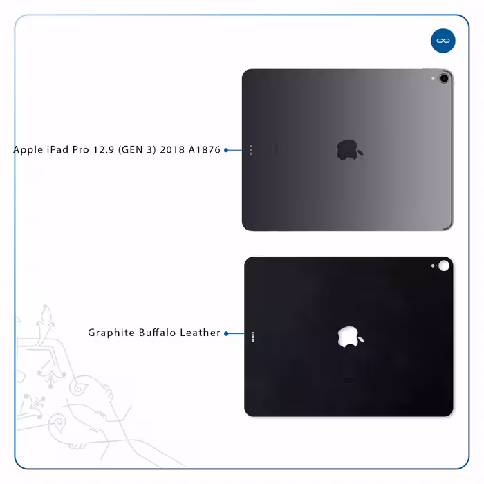 برچسب پوششی ماهوت مدل Graphite Buffalo Leather مناسب برای تبلت اپل iPad Pro 12.9 (GEN 3) 2018 A1876