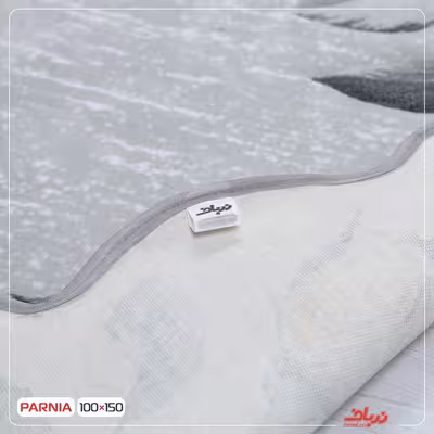 فرش ماشینی زرباف مدل پردیس زمینه طوسی