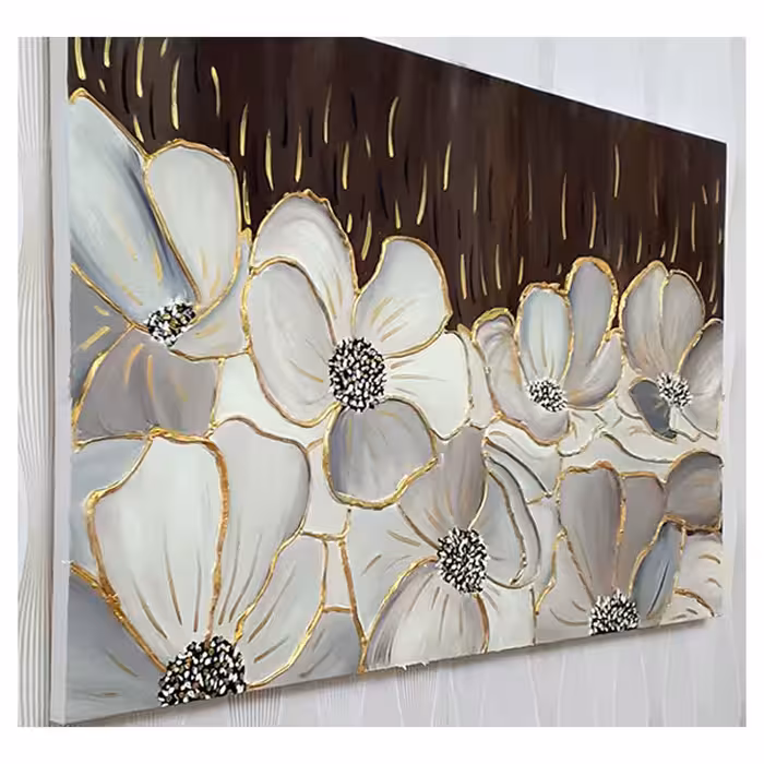  تابلو نقاشی اکریلیک مدل گل برجسته کد 0086 