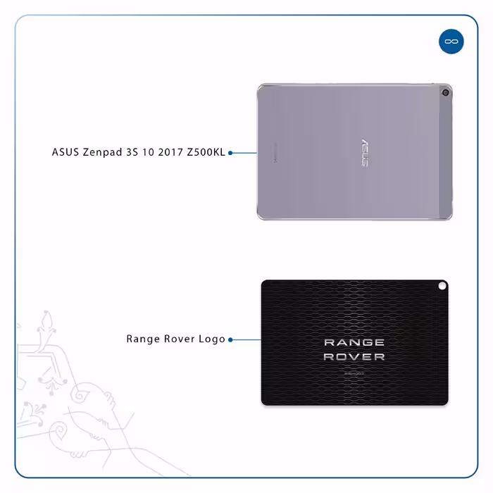 برچسب پوششی ماهوت مدل Range-Rover-Logo مناسب برای تبلت ایسوس Zenpad 3S 10 2017 Z500KL